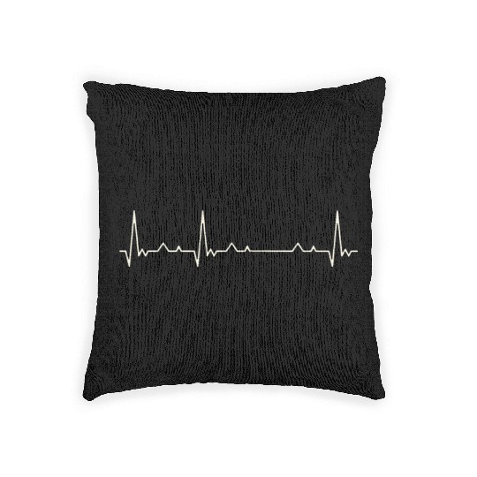 Nebraska State USA. Heart. Love. EKG. Pulse. Beat. Woven Pillows