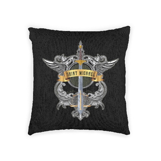 Sword of Saint Michael the Archangel Catholic Men Woven Pillows