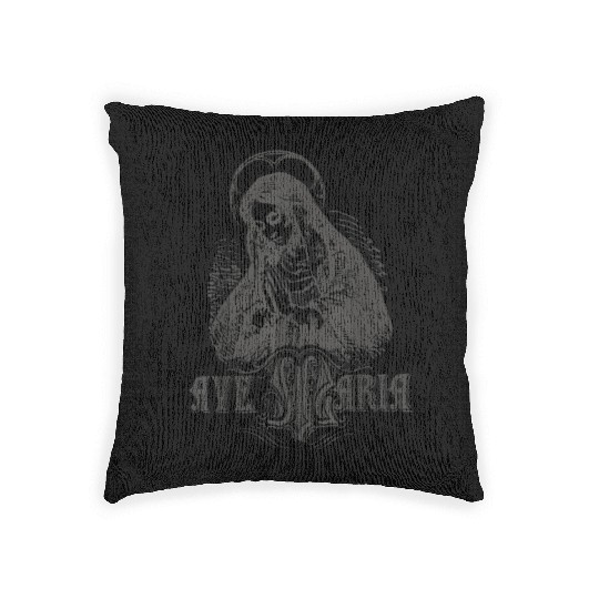 Ave Maria Schubert Latin Mass Blessed Mother Hail Woven Pillows