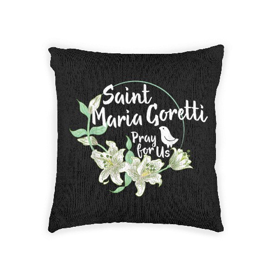 St. Maria Goretti Purity Catholic Saints Lily Symb Woven Pillows