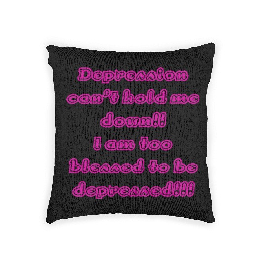Depression can t hold me Woven Pillows