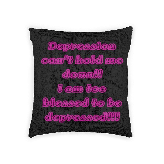 Depression can t hold me Woven Pillows