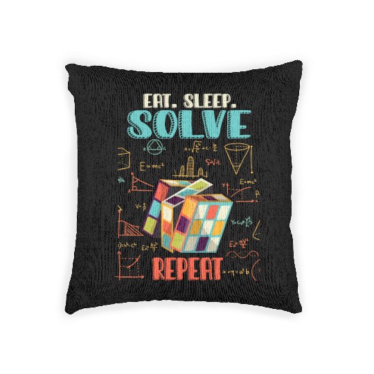 Eat Sleep Solve Repeat Math Speed Cubing Genie Woven Pillows