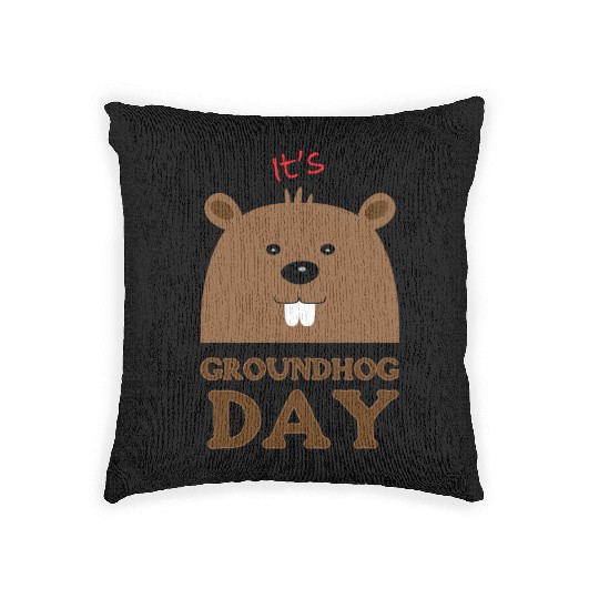 Its Groundhog Day Woven Pillows
