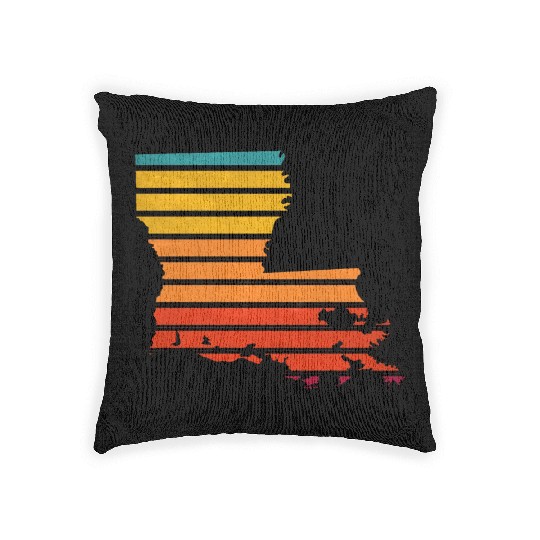 Louisiana sticker retro Woven Pillows