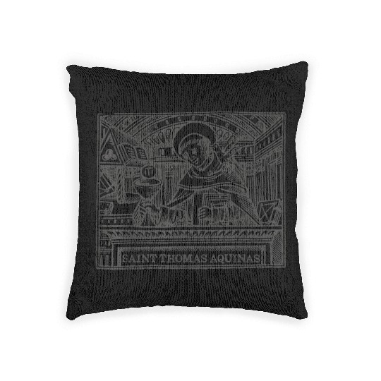 St Thomas Aquinas Patron Saint Students Catholic S Woven Pillows