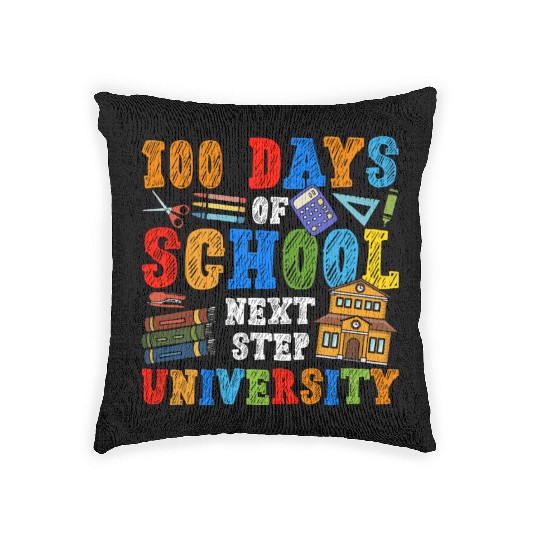 100 Days of School - Next Step University Woven Pillows