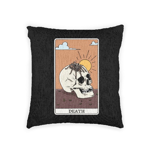 Spider Tarantula Tarot Card "Death" for a Tarot Woven Pillows