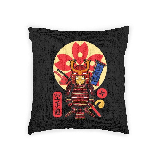 Samurai Cat Woven Pillows