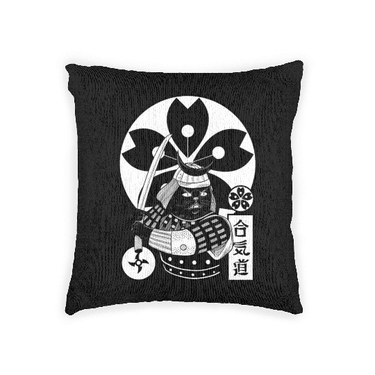 Samurai Cat Woven Pillows