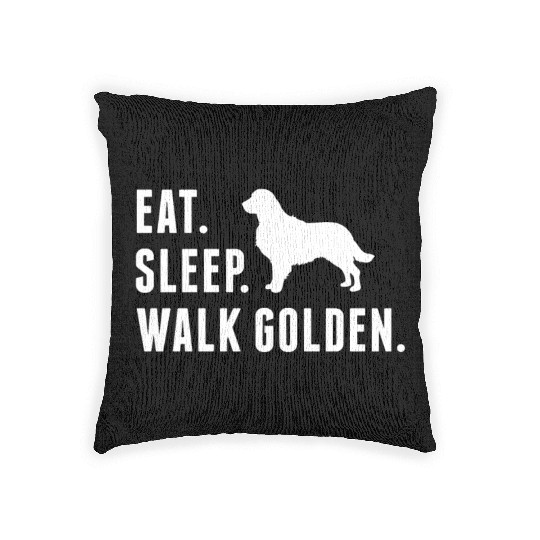 Eat Sleep Walk Golden Retriever Woven Pillows