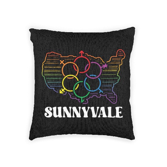 Sunnyvale Pride Month Pride Flag LGBT Community LG Woven Pillows