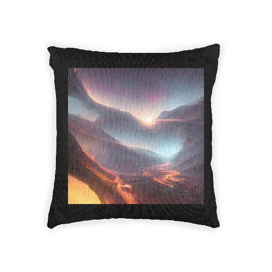 Sunrise at the Tunnel View Point Woven Pillows