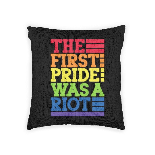 The First Pride Was A Riot, LGBT Rainbow Woven Pillows