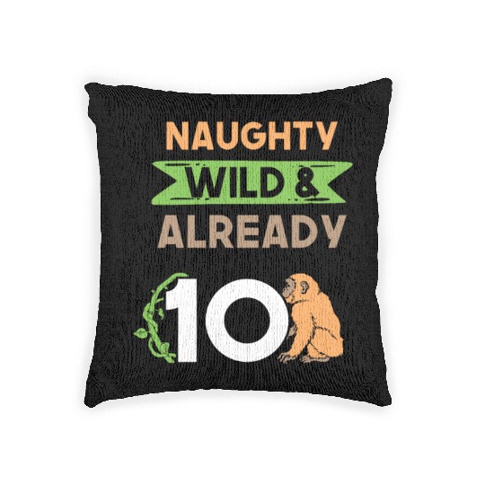 Gift 10 years birthday girl boy Ape Monkey Woven Pillows