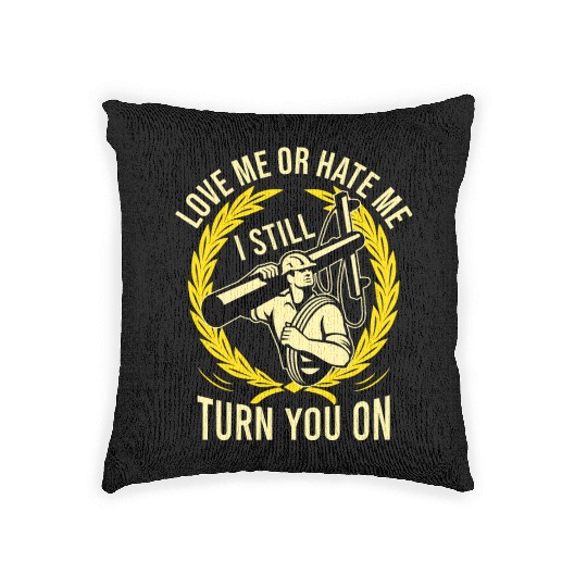 Funny Electrical Lineman Saying Thank A Lineman Woven Pillows