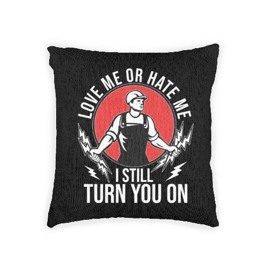 Funny Electrical Lineman Saying Thank A Lineman Woven Pillows