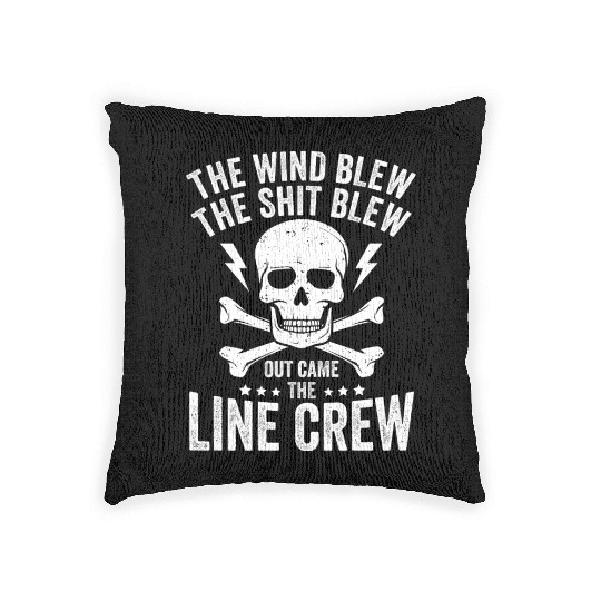 Funny Electrical Lineman Saying Thank A Lineman Woven Pillows