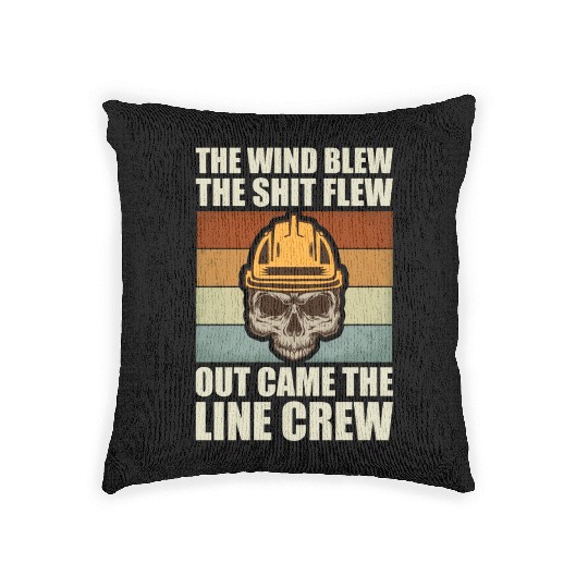 Funny Electrical Lineman Saying Thank A Lineman Woven Pillows