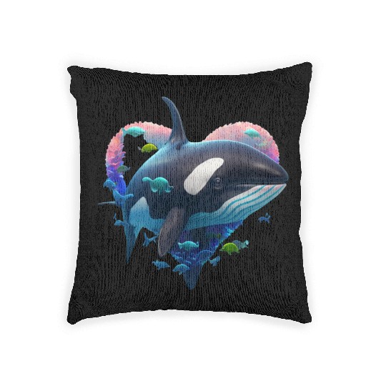 Orca Is My Valentine Woven Pillows