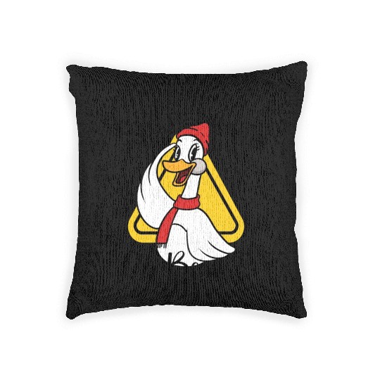 Silly Goose On Board, Sign Silly Goose Funny Yield Woven Pillows