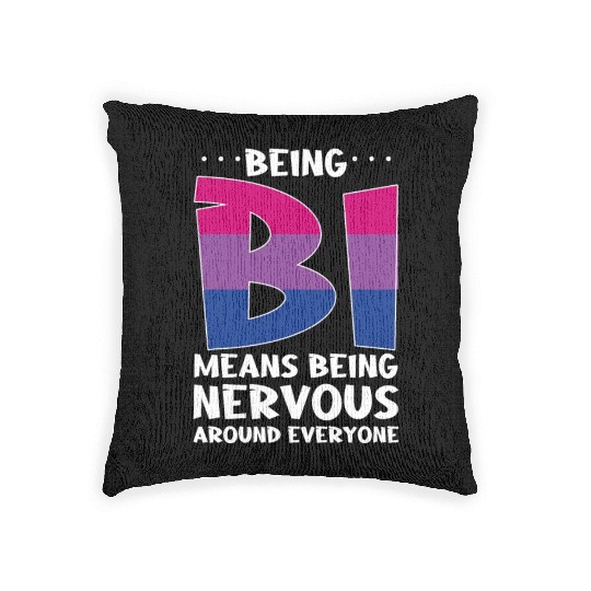 Being Bi Bisexual Pride Kawaii Cat Woven Pillows
