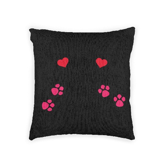 My Valentine Has Paws Mothers Day Funny Valentine Woven Pillows