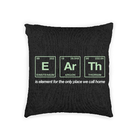 EARTH - written in elements of the periodic table Woven Pillows