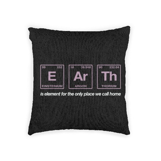 EARTH - written in elements of the periodic table Woven Pillows