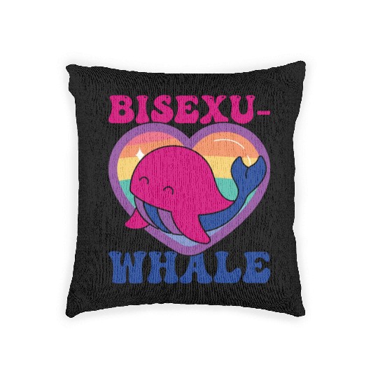 Bisexu-Whale Kawaii Whale Bisexual Pride Flag Woven Pillows