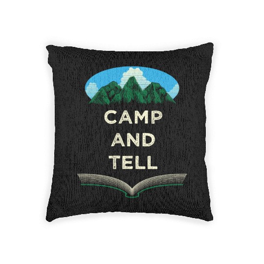 Camp and Tell Camping Friends Camper Buddy Couples Woven Pillows