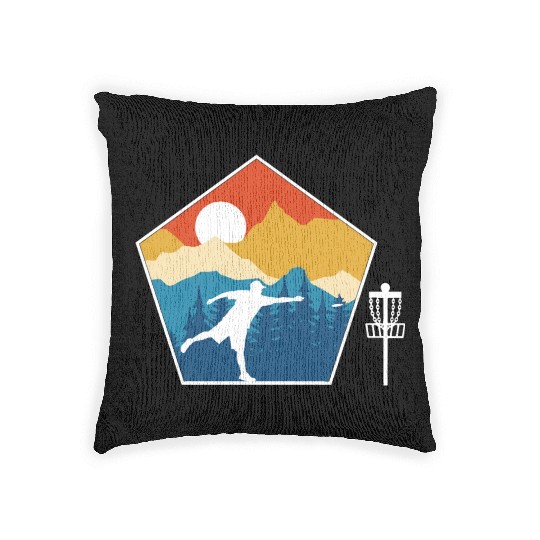 Disc Golf Disc Golfing Ultimate Frisbee Natur Woven Pillows