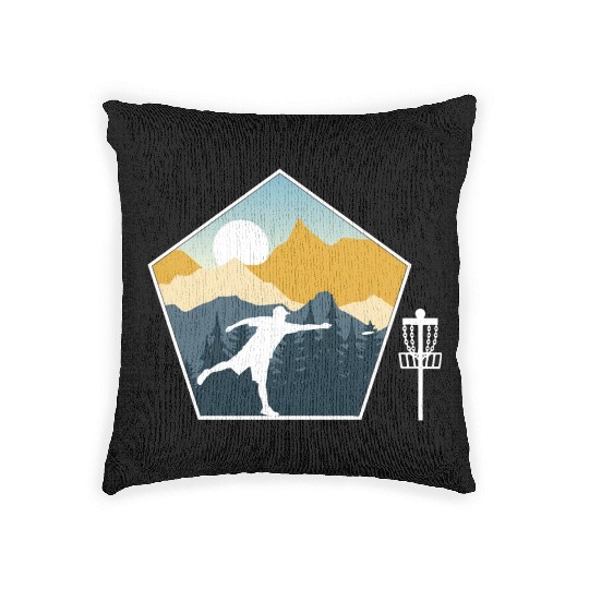 Disc Golf Disc Golfing Ultimate Frisbee Natur Woven Pillows
