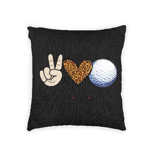 peace love Golf Woven Pillows