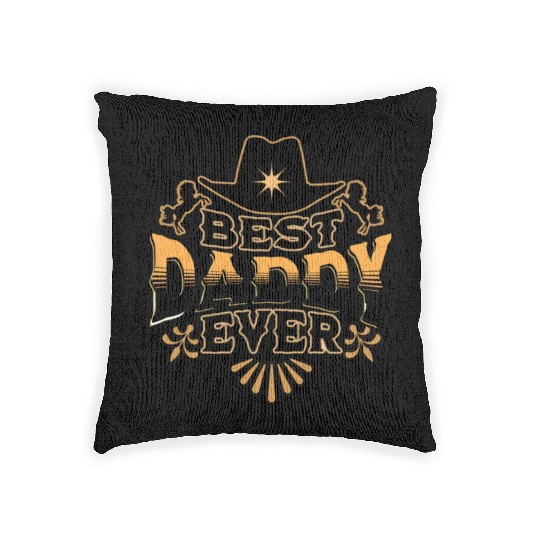 Best daddy ever happy father's day I love cat Woven Pillows