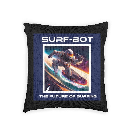 Robot Silver Surfer Woven Pillows