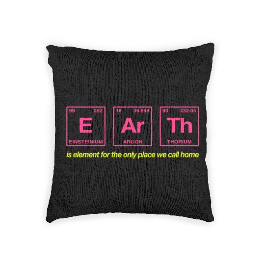 EARTH - written in elements of the periodic table Woven Pillows