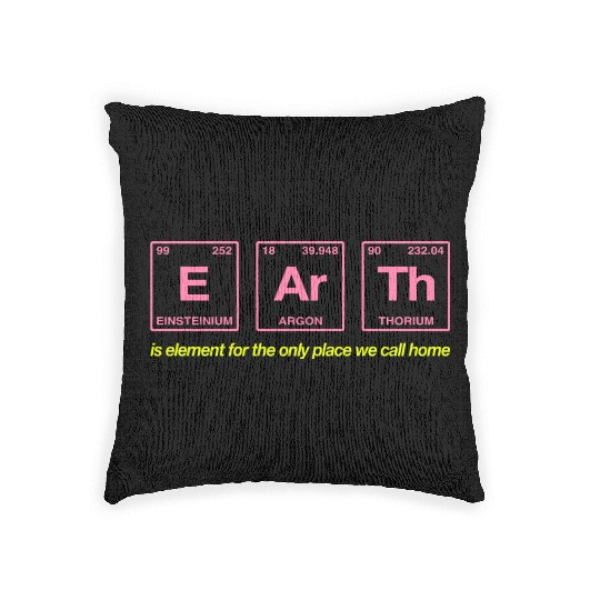 EARTH - written in elements of the periodic table Woven Pillows