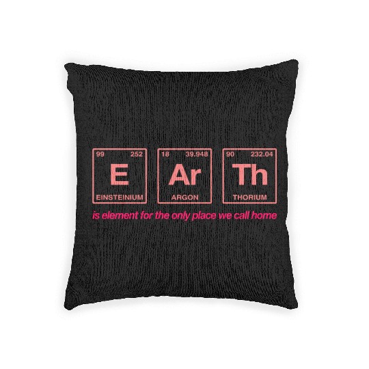 EARTH - written in elements of the periodic table Woven Pillows