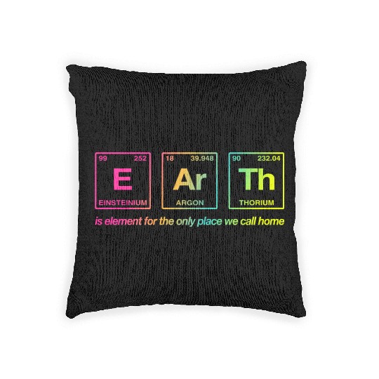 EARTH - written in elements of the periodic table Woven Pillows