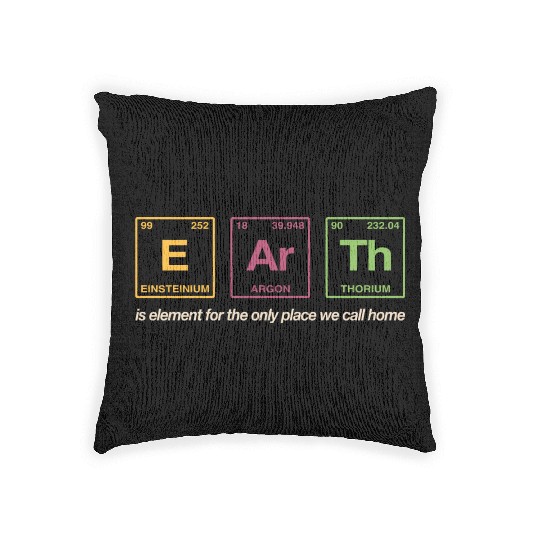 EARTH - written in elements of the periodic table Woven Pillows