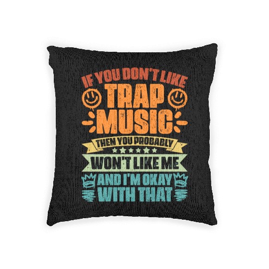 Vintage Trap Music Trapping Humor For A Trap Music Woven Pillows