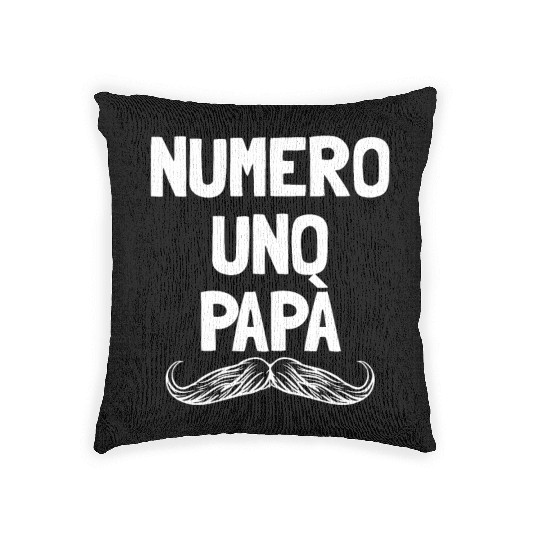 Numero Uno Papa Italian Dad Father's Number 1 Dad Woven Pillows