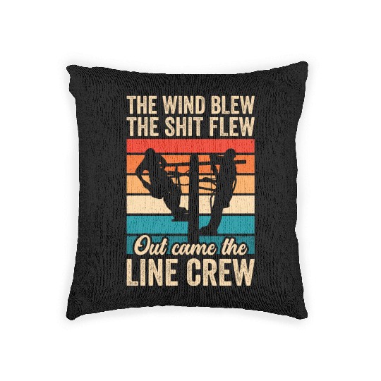 Funny Electrical Lineman Saying Thank A Lineman Woven Pillows