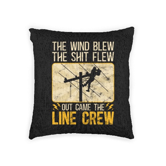 Funny Electrical Lineman Saying Thank A Lineman Woven Pillows