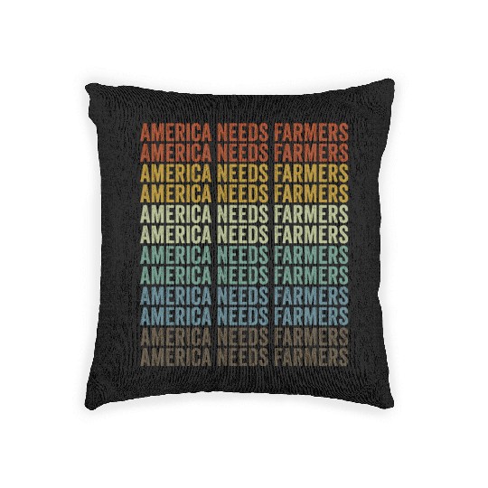 America Needs Farmers Farmer America Woven Pillows