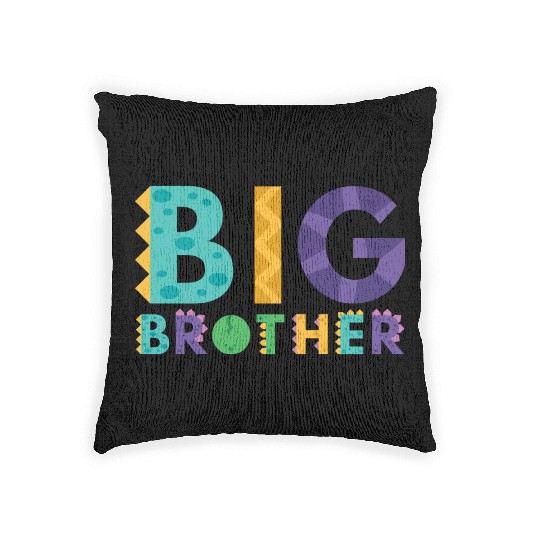 Big Brother Boy Dino Lover Woven Pillows