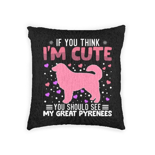 Great Pyrenees Heart Valentine's Day Animal For Woven Pillows