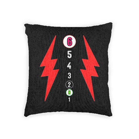 RED LIGHTNING BOLT MOTORCYCLE SHIFT PATTERN Woven Pillows
