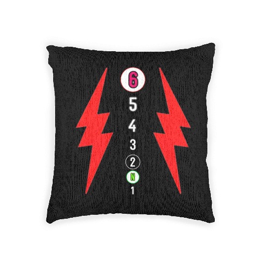 RED LIGHTNING BOLT MOTORCYCLE SHIFT PATTERN Woven Pillows